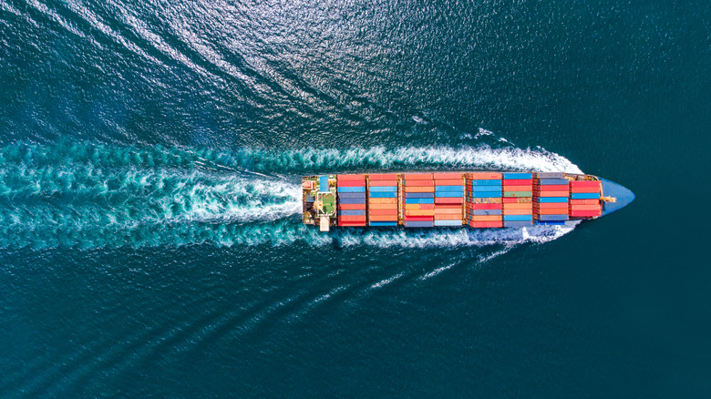 container Ship from above
