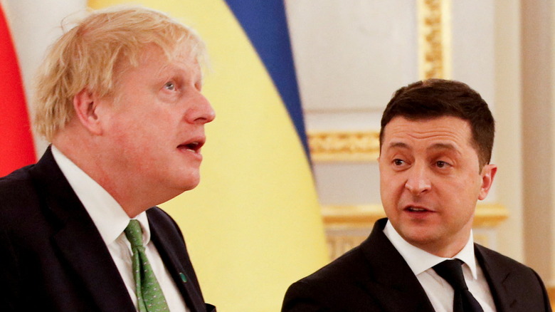 Boris Johnson and Volodymyr Zelensky