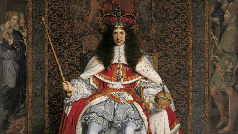 charles ii on throne