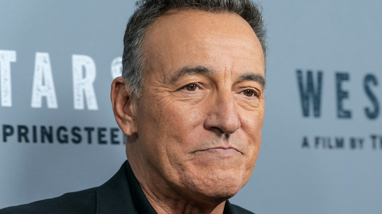 Bruce Springsteen with lips pursed