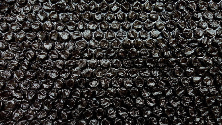 bubble wrap on a black background