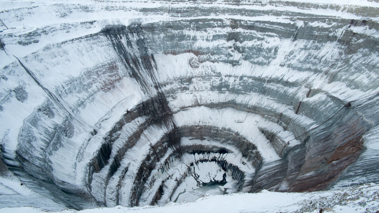 Mirny diamond mine pit