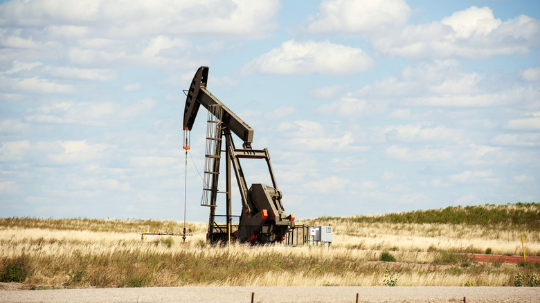 Pumpjack oil well in daylight