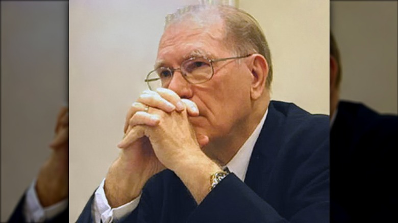 Lyndon H. LaRouche, Jr. looking thoughtful