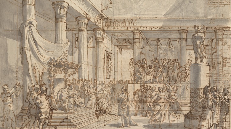 Illustration of Alexander party in Persepolis 