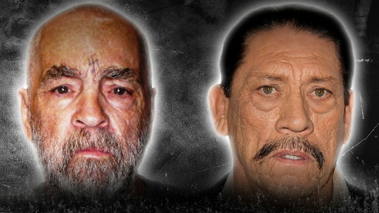 Side by side photos of Charles Mason and Danny Trejo