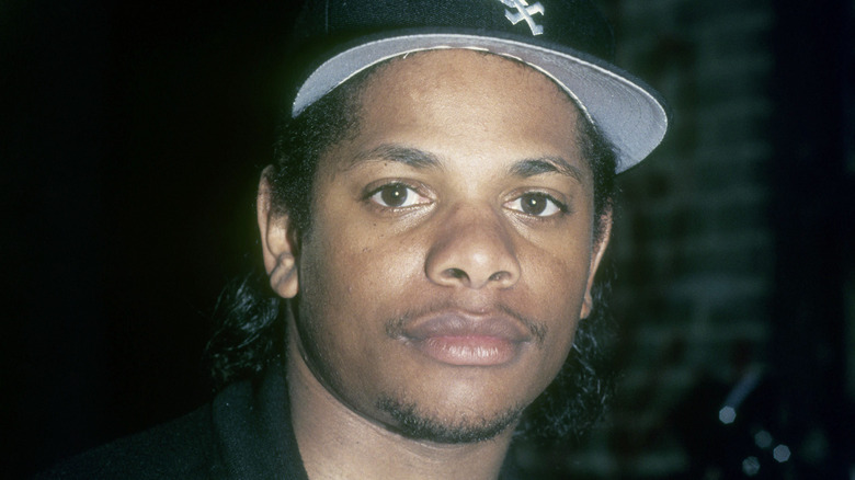 Eazy-E wearing a White Sox hat