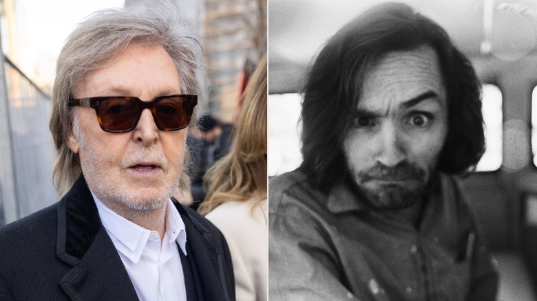 paul mccartney subglasses and charles manson selfie split