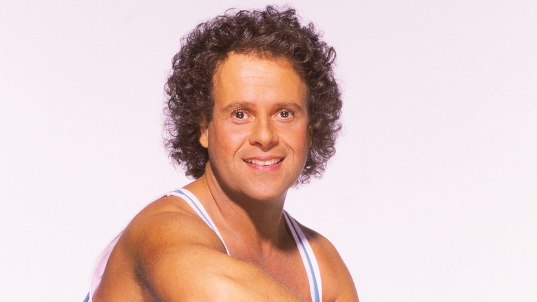 Richard Simmons posing in exercise clothes