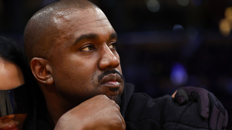 Kanye West at a ball game