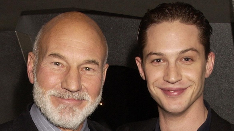 Patrick Stewart and Tom Hardy pose for photos