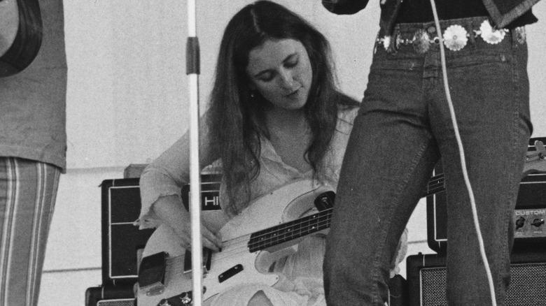 Licorice McKechnie playing bass