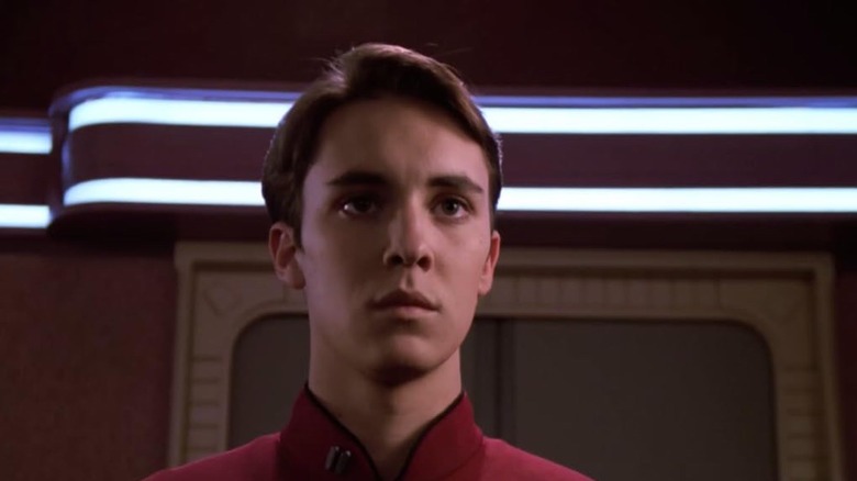 Wesley Crusher staring ahead on Star Trek: The Next Generation