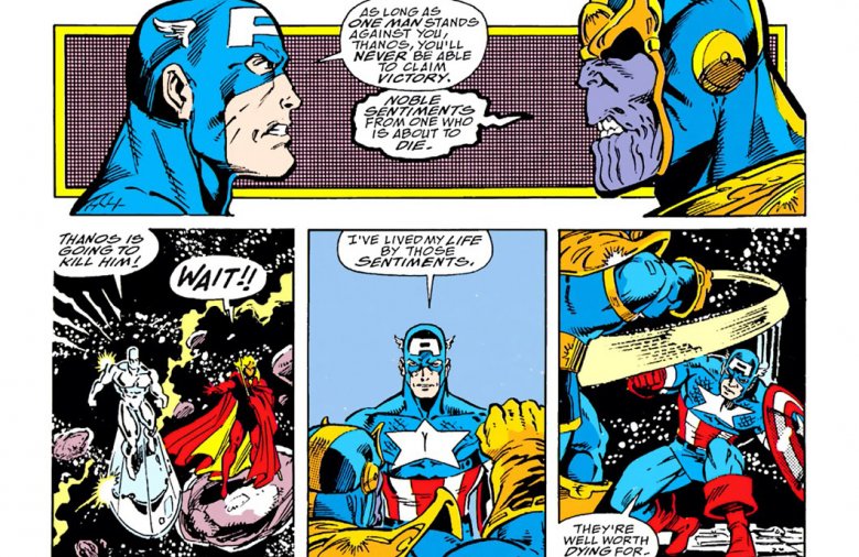 captain america beats thanos