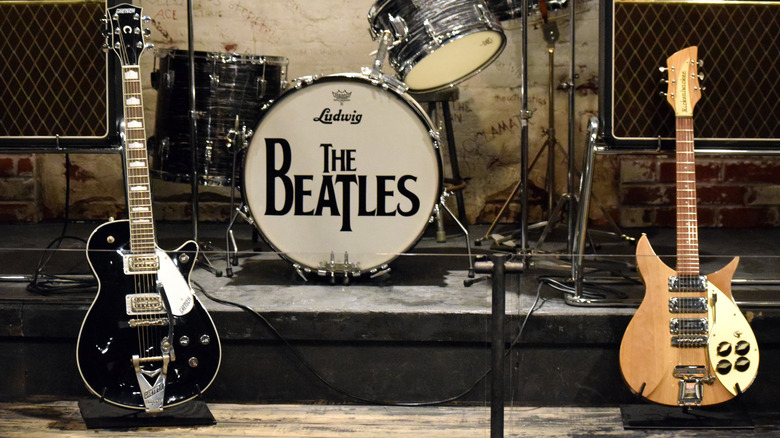 The Beatles drumset guitars