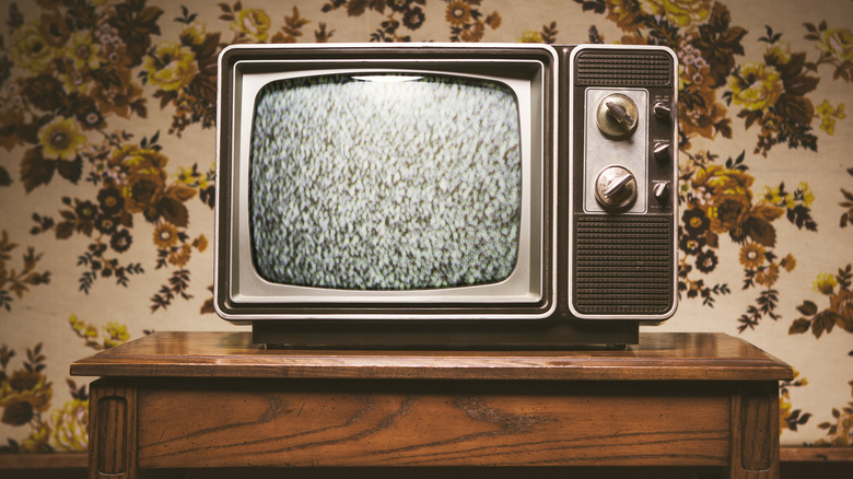 Old TV in living room
