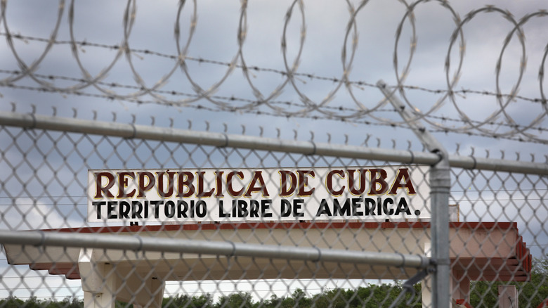 outside gate of Gitmo