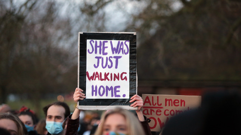 A sign at Sarah Everard's vigil
