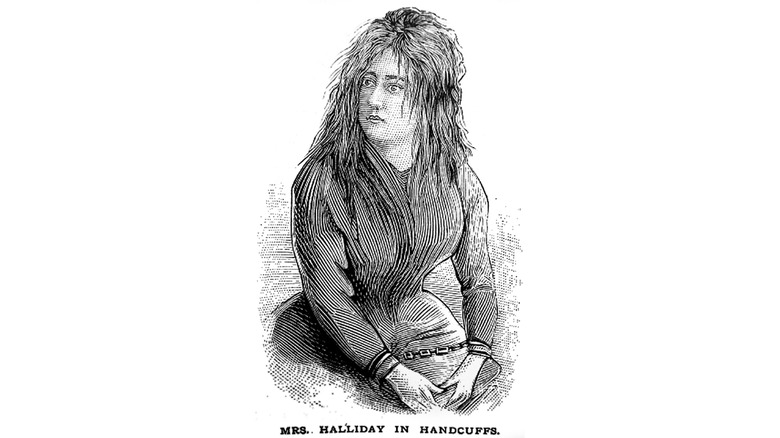 Illustration of Lizzie Halliday in handcuffs