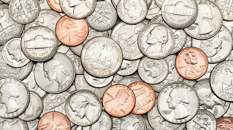 Pile of american coins