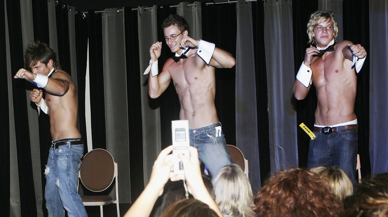 Male strippers on stage