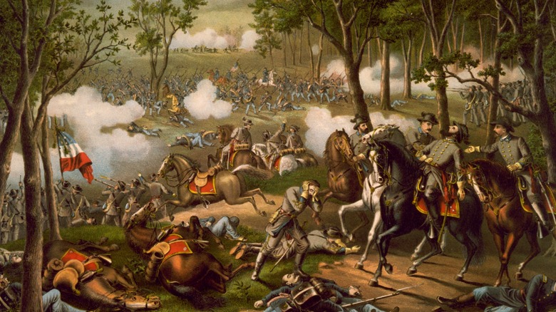 Painting of Civil War battle