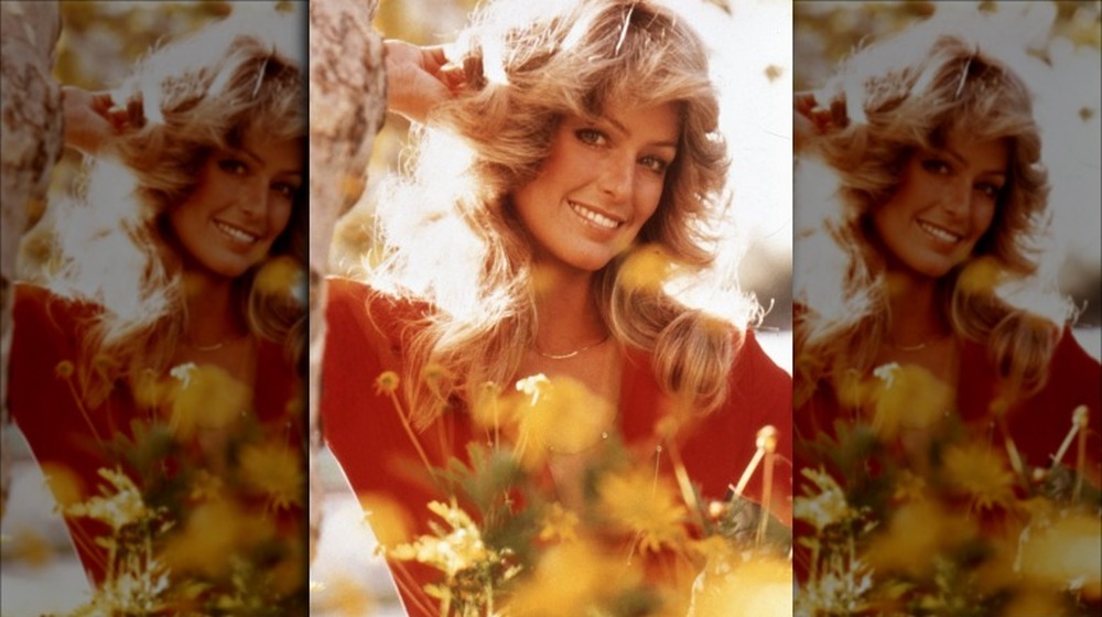 farrah fawcett wearing red