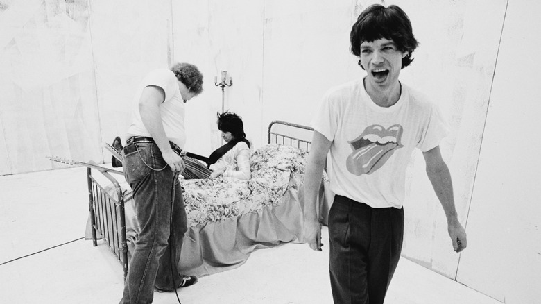 The Rolling Stones messing around during photo shoot