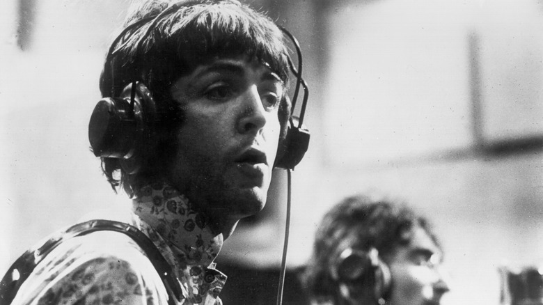 The Beatles playing live on satellite.