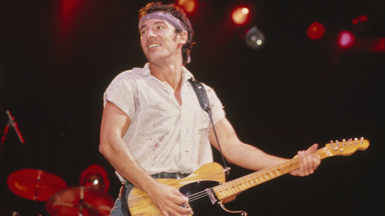 Bruce Springsteen performing on stage