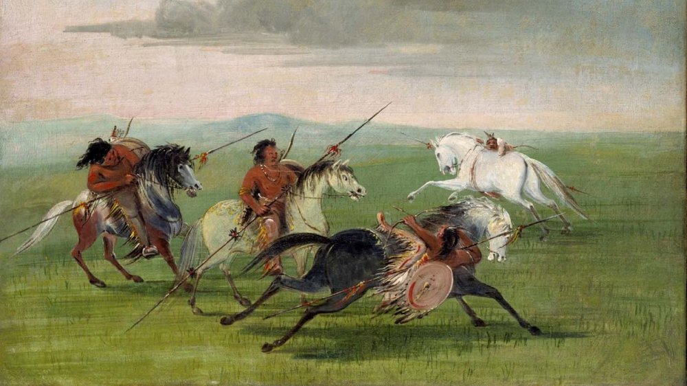 Comanche Feats of Horsemanship by George Catlin