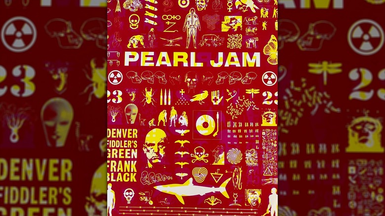 Pearl Jam red collage concert poster