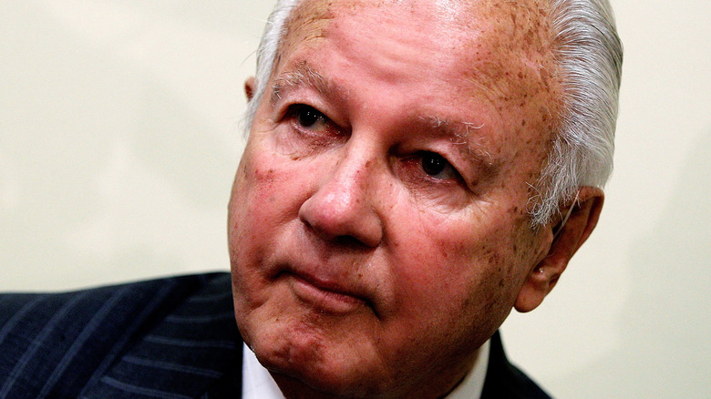 Former Governor Edwin Edwards looking serious