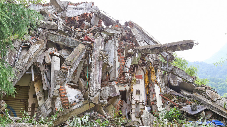 Aftereffects of an earthquake in China.