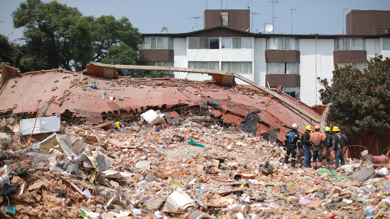 Aftermath of the 2017 earthquake in Mexico.