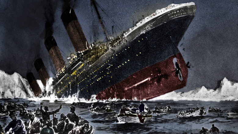 painting Titanic sinking