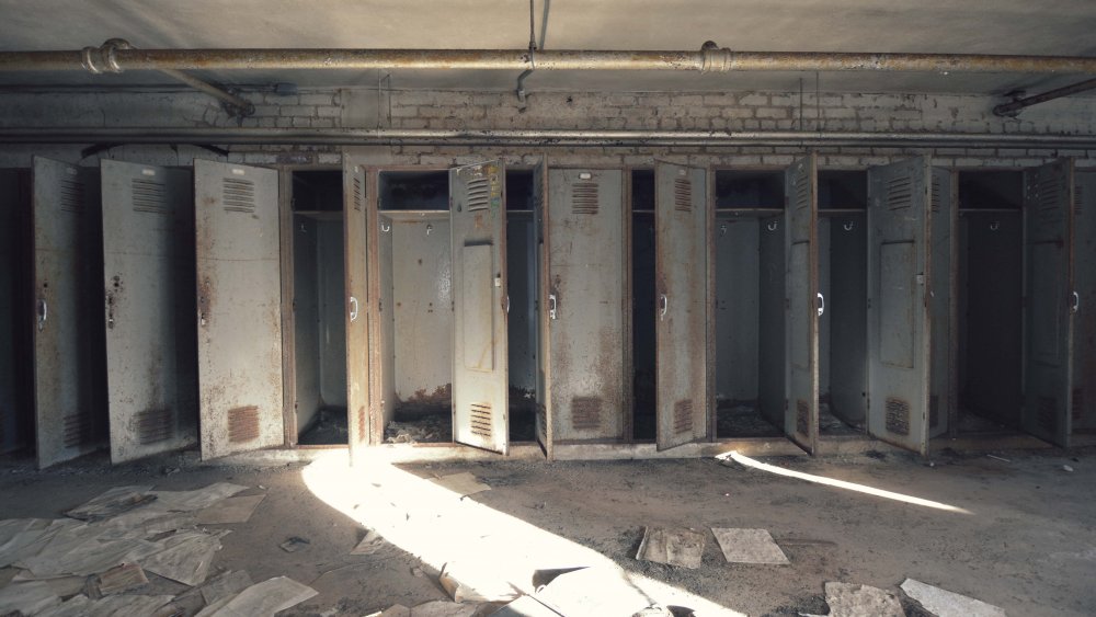 Abandoned school lockers