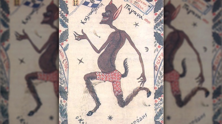 Kallikantzaros with goat feet