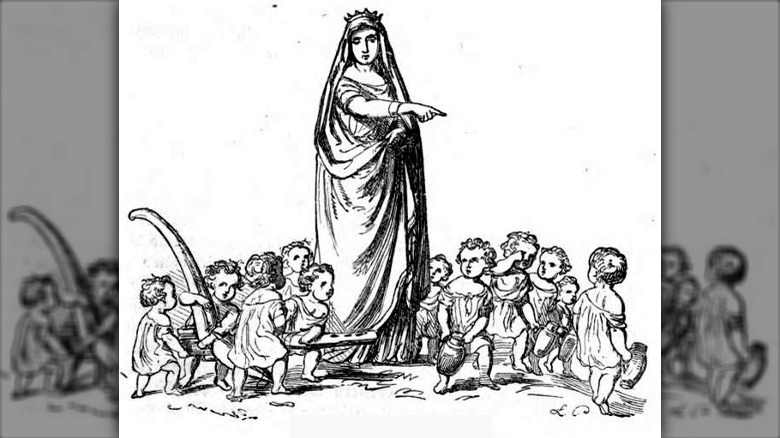 Frau Perchta and her entourage