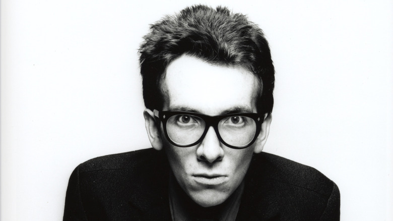 black and white Elvis Costello portrait from 1978