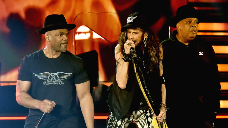 Run, Aerosmith's Steven Tyler, and D.M.C. performing