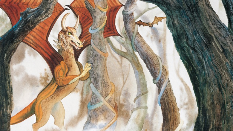 Painting of Jersey Devil in forest