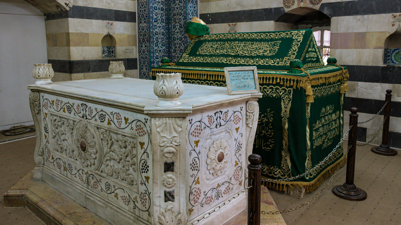 saladin's green tomb damascus with marble shrine 
