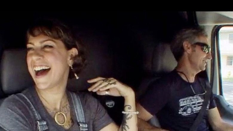Colby and Wolfe in the van