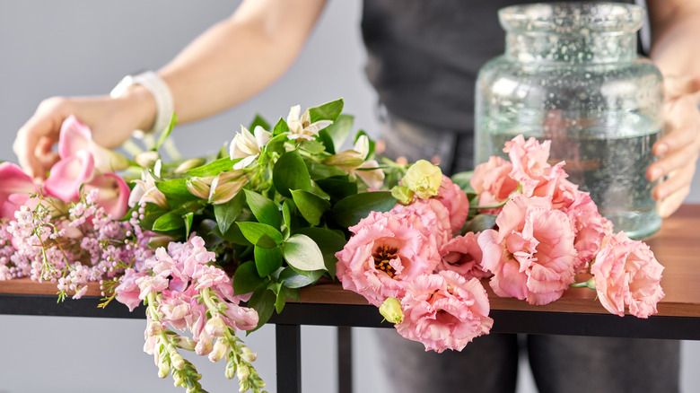 arranging cut flowers