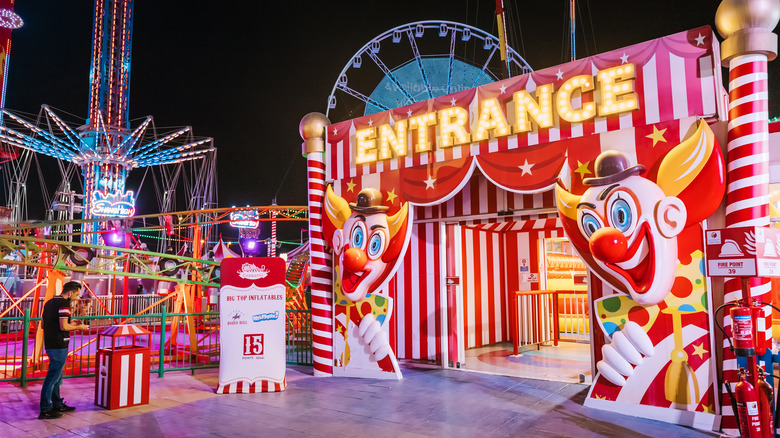 a creepy theme park entrance