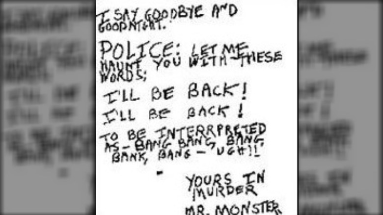 David Berkowitz letter to police