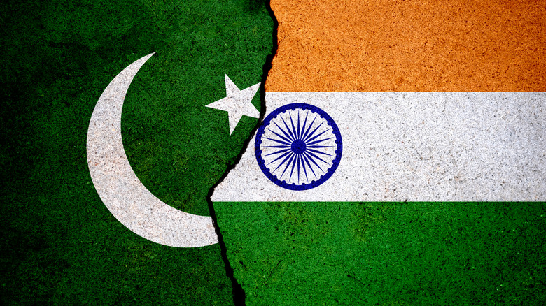 Indian and Pakistani flags