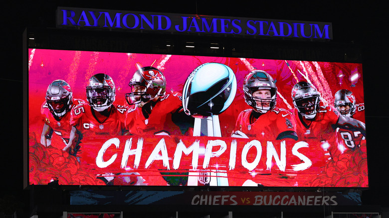 Tampa Bay Buccaneers champions videoboard