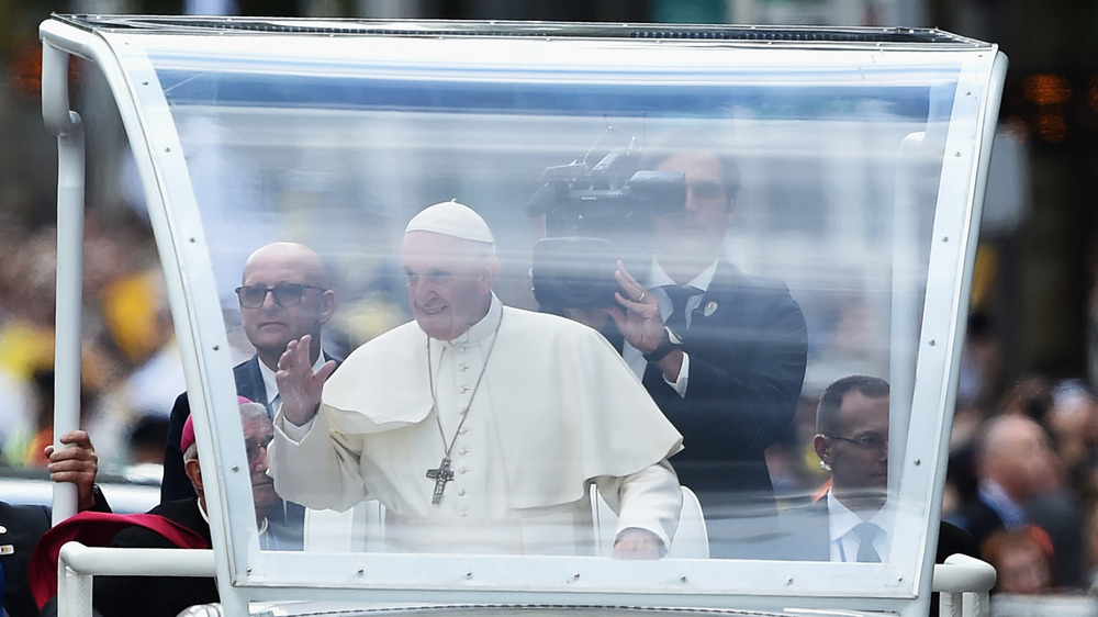 Pope Francis in the Popemobile